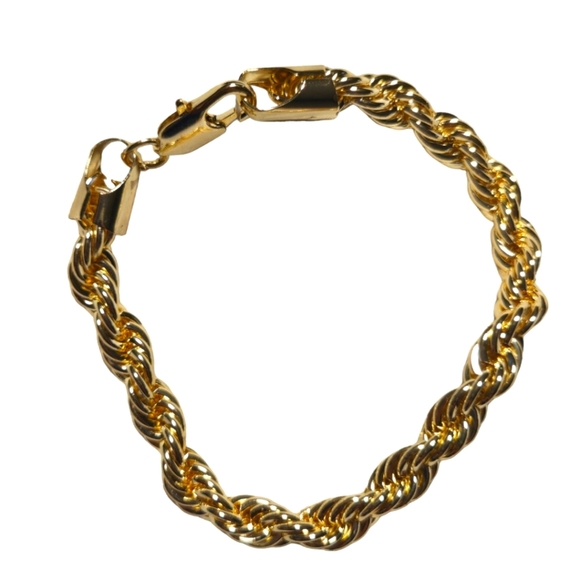 18K Gold Layered Basic Bracelet - Rope Design - Picture 1 of 4